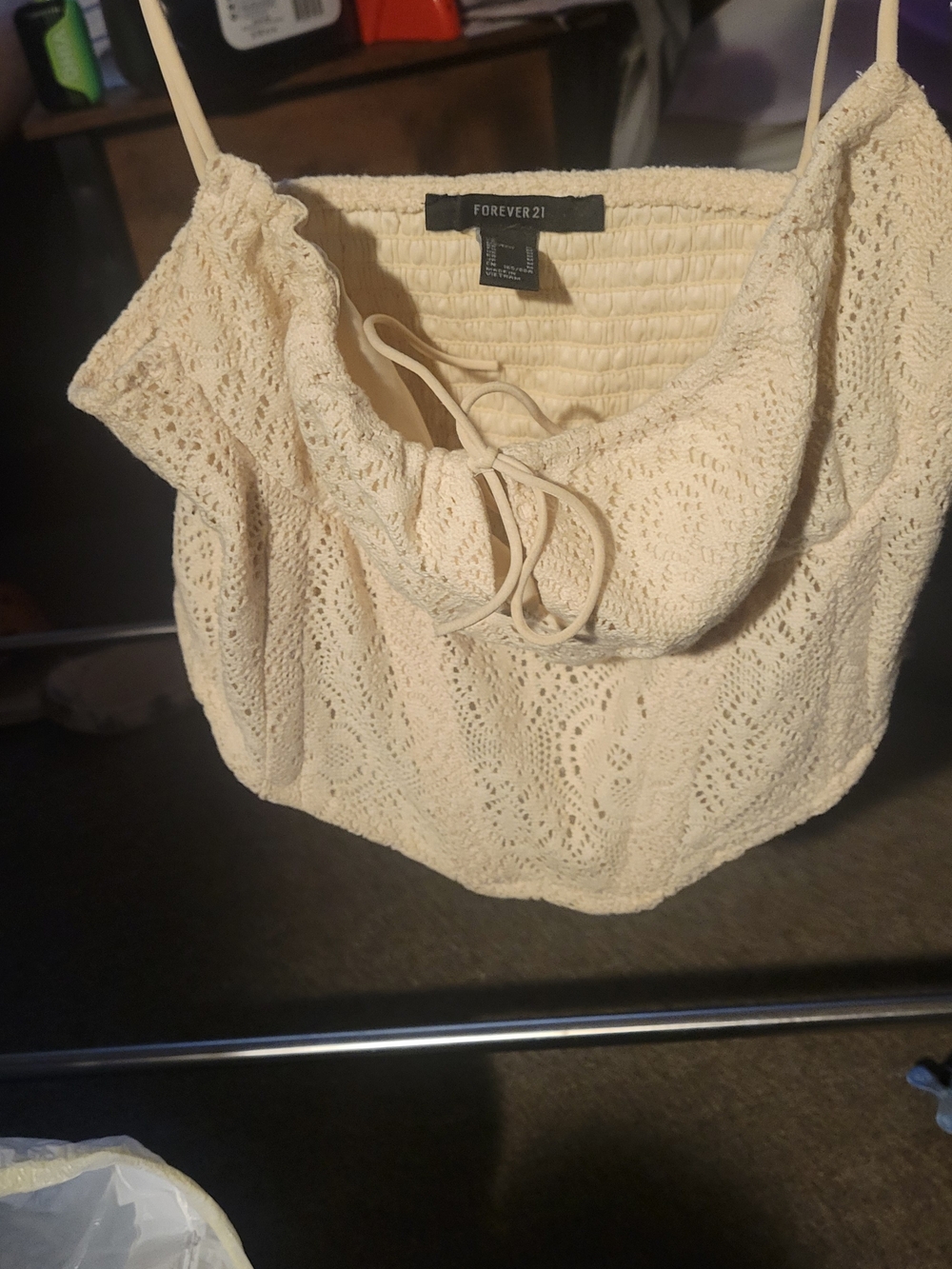 Forever 21 Cream Crochet Cami Top
